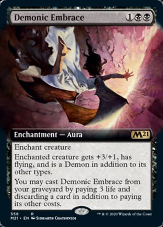 Demonic Embrace (Extended Art) [Core Set 2021] | Exor Games Summserside