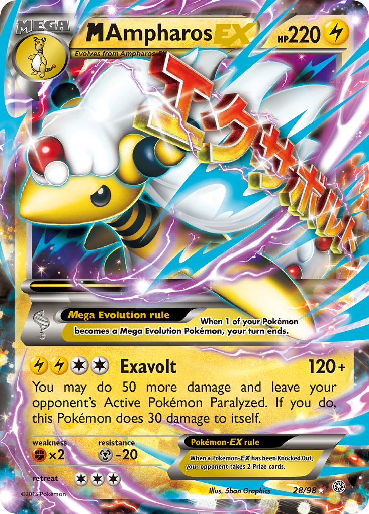 M Ampharos EX (28/98) [XY: Ancient Origins] | Exor Games Summserside