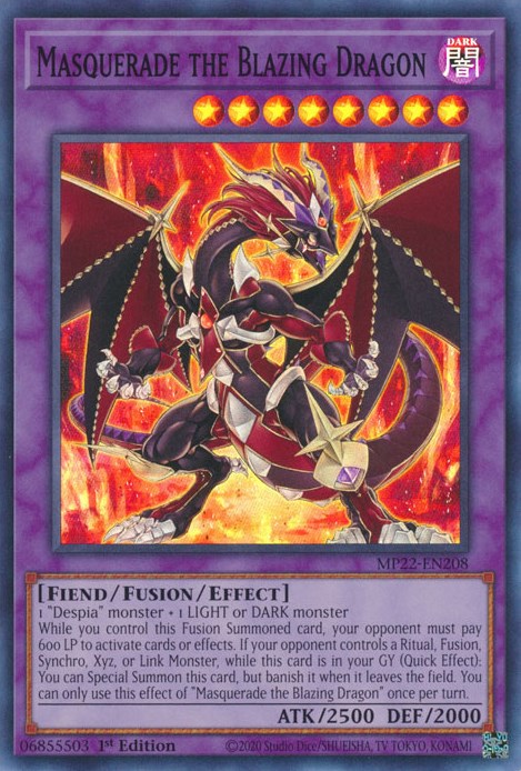 Masquerade the Blazing Dragon [MP22-EN208] Super Rare | Exor Games Summserside