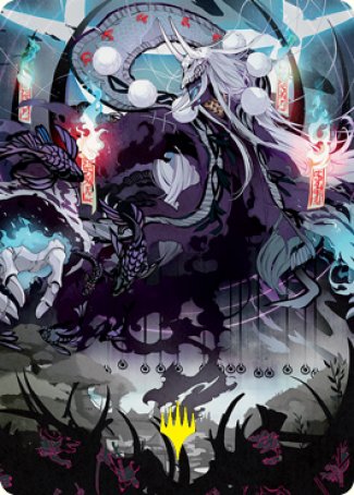Echo of Death's Wail Art Card (Gold-Stamped Signature) [Kamigawa: Neon Dynasty Art Series] | Exor Games Summserside