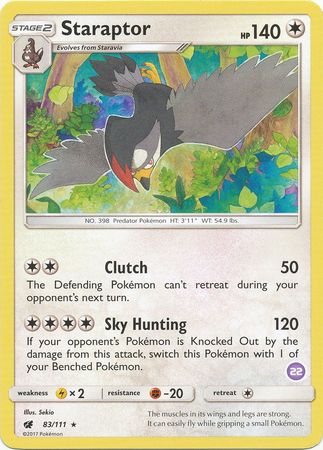 Staraptor (83/111) (Deck Exclusive #22) [Sun & Moon: Trainer Kit - Alolan Sandslash] | Exor Games Summserside