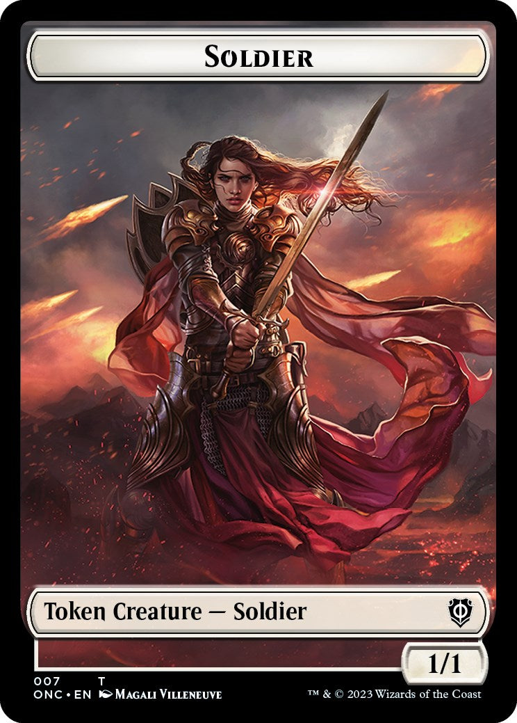 Soldier (007) // Angel Double-Sided Token [Phyrexia: All Will Be One Commander Tokens] | Exor Games Summserside