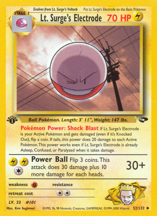 Lt. Surge's Electrode (52/132) [Gym Challenge 1st Edition] | Exor Games Summserside