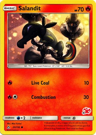 Salandit (25/156) (Charizard Stamp #31) [Battle Academy 2020] | Exor Games Summserside