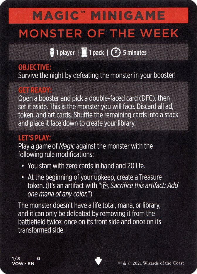 Monster of The Week (Magic Minigame) [Innistrad: Crimson Vow Minigame] | Exor Games Summserside