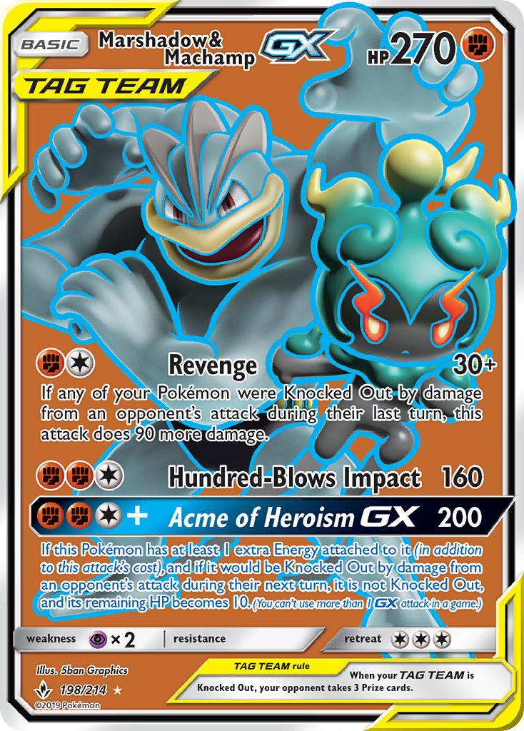 Marshadow & Machamp GX (198/214) [Sun & Moon: Unbroken Bonds] | Exor Games Summserside