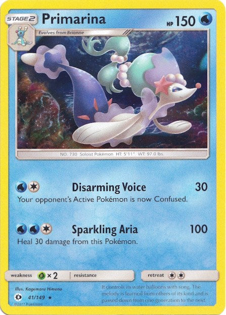 Primarina (41/149) (Water Web Holo) [Sun & Moon: Base Set] | Exor Games Summserside