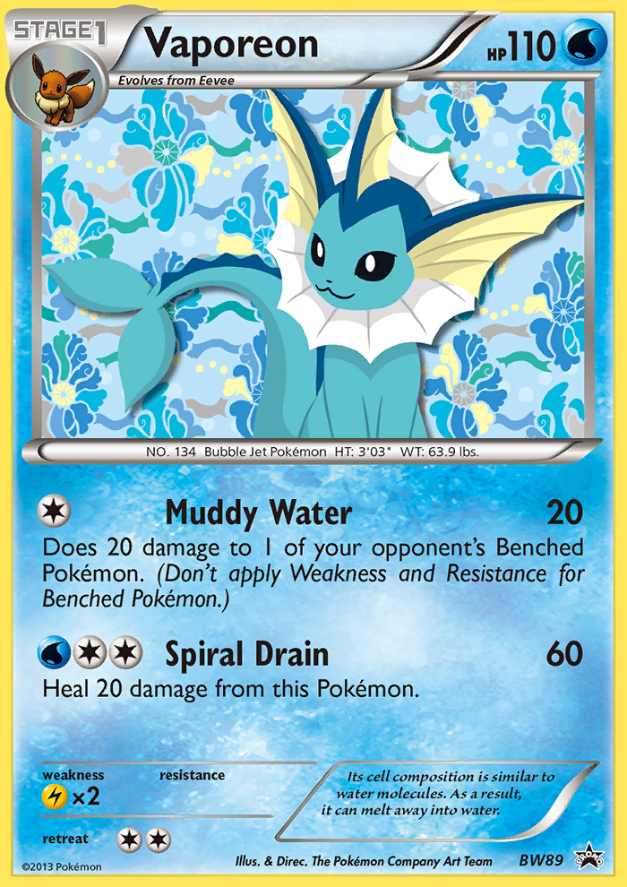 Vaporeon (BW89) [Black & White: Black Star Promos] | Exor Games Summserside