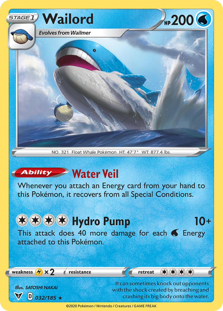 Wailord (032/185) [Sword & Shield: Vivid Voltage] | Exor Games Summserside
