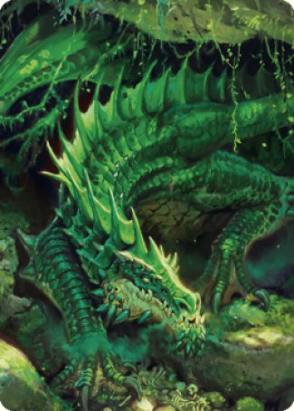 Lurking Green Dragon Art Card [Commander Legends: Battle for Baldur's Gate Art Series] | Exor Games Summserside