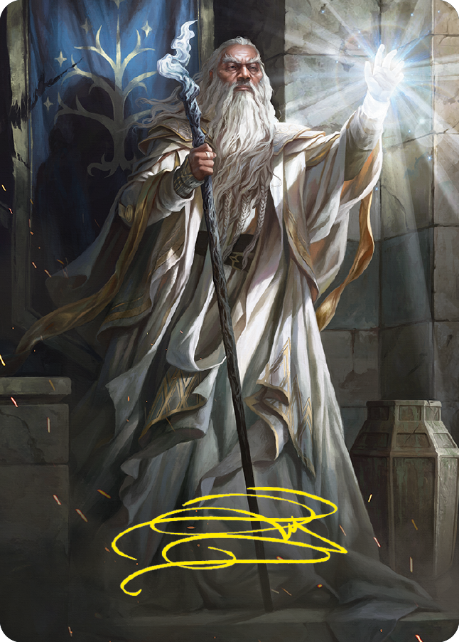 Gandalf the White Art Card (Gold-Stamped Signature) [The Lord of the Rings: Tales of Middle-earth Art Series] | Exor Games Summserside