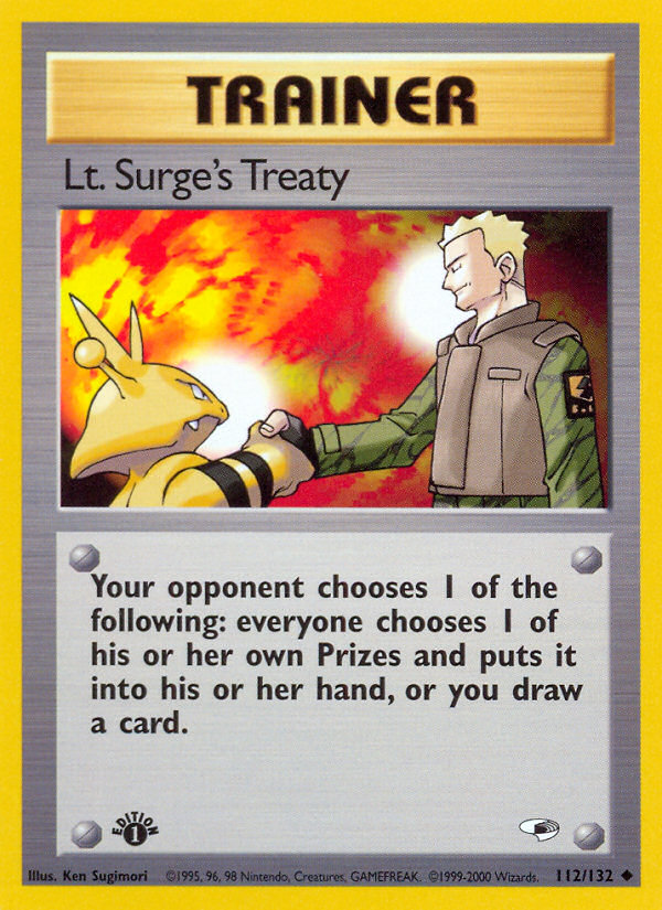 Lt. Surge's Treaty (112/132) [Gym Heroes 1st Edition] | Exor Games Summserside