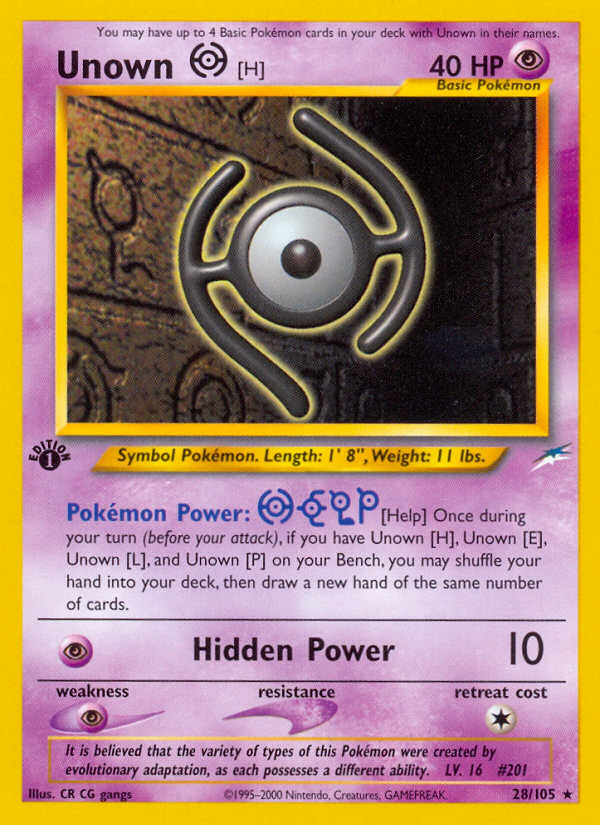 Unown [H] (28/105) [Neo Destiny 1st Edition] | Exor Games Summserside