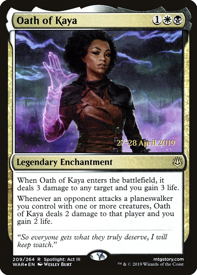 Oath of Kaya  [War of the Spark Prerelease Promos] | Exor Games Summserside