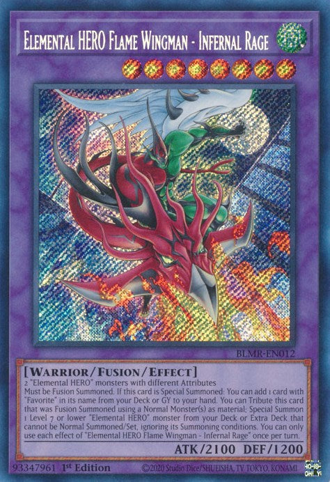 Elemental HERO Flame Wingman - Infernal Rage [BLMR-EN012] Secret Rare | Exor Games Summserside
