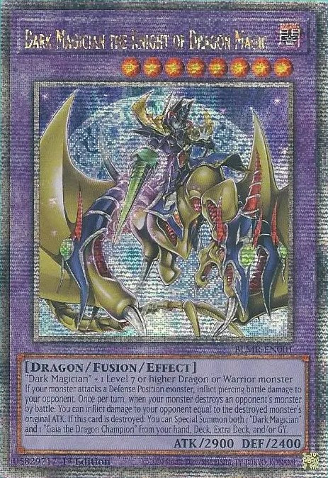 Dark Magician the Knight of Dragon Magic [BLMR-EN001] Quarter Century Secret Rare | Exor Games Summserside