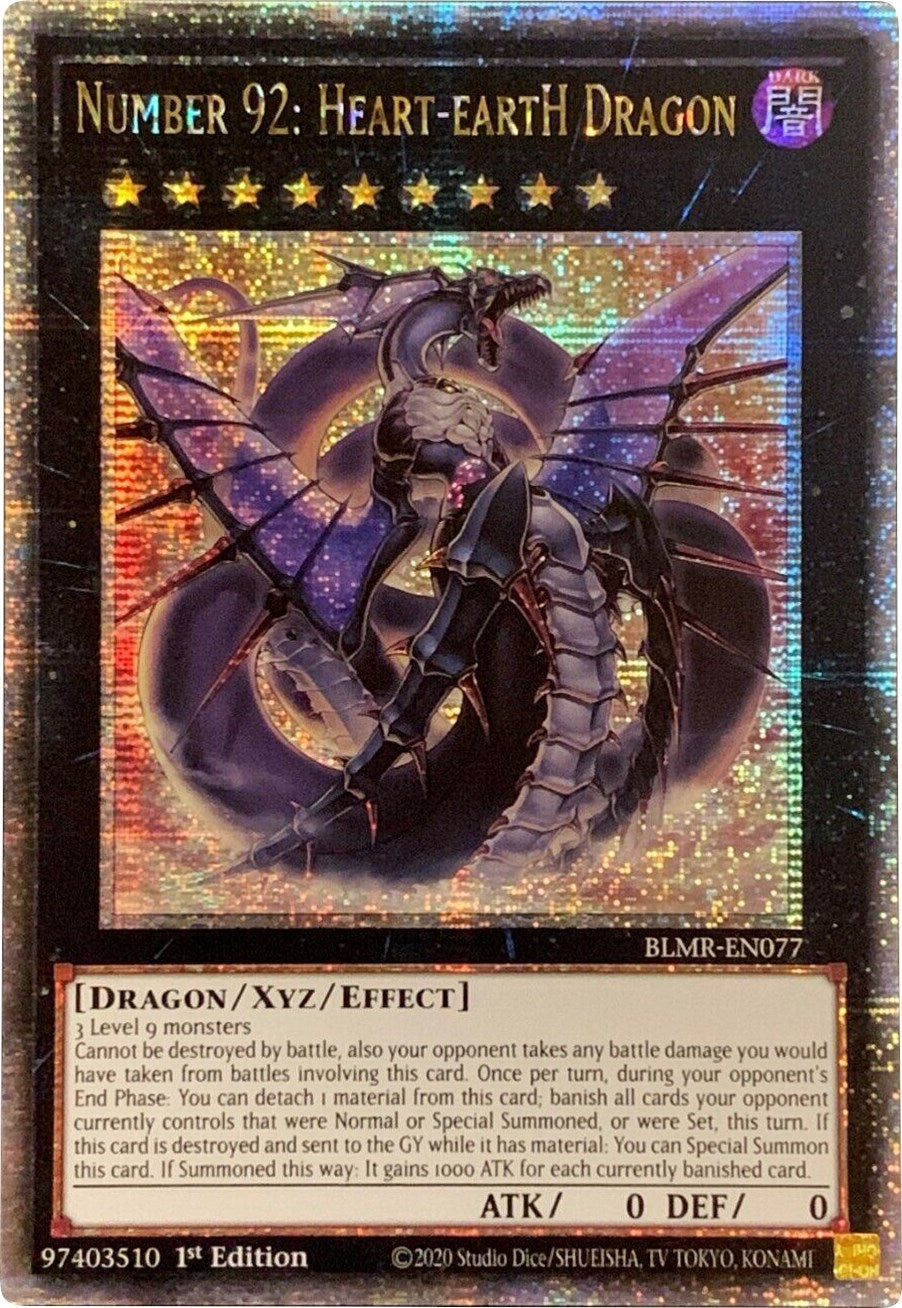 Number 92: Heart-eartH Dragon [BLMR-EN077] Quarter Century Secret Rare | Exor Games Summserside