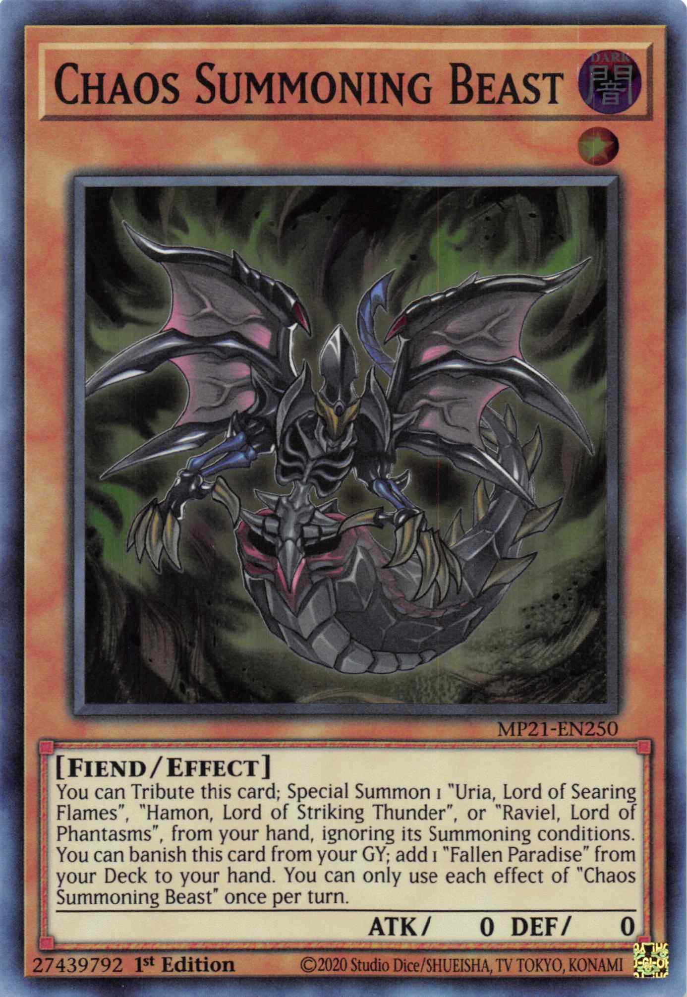 Chaos Summoning Beast [MP21-EN250] Super Rare | Exor Games Summserside