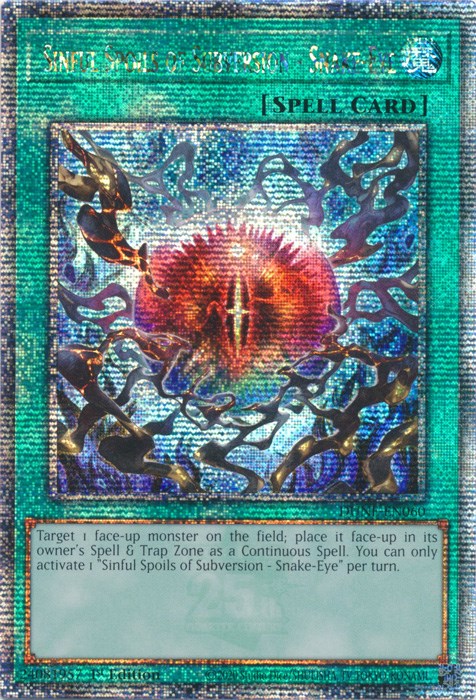 Sinful Spoils of Subversion - Snake-Eye [DUNE-EN060] Quarter Century Secret Rare | Exor Games Summserside