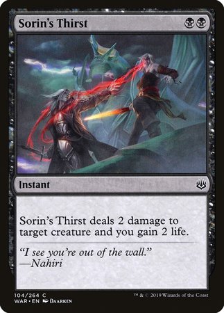 Sorin's Thirst [War of the Spark] | Exor Games Summserside