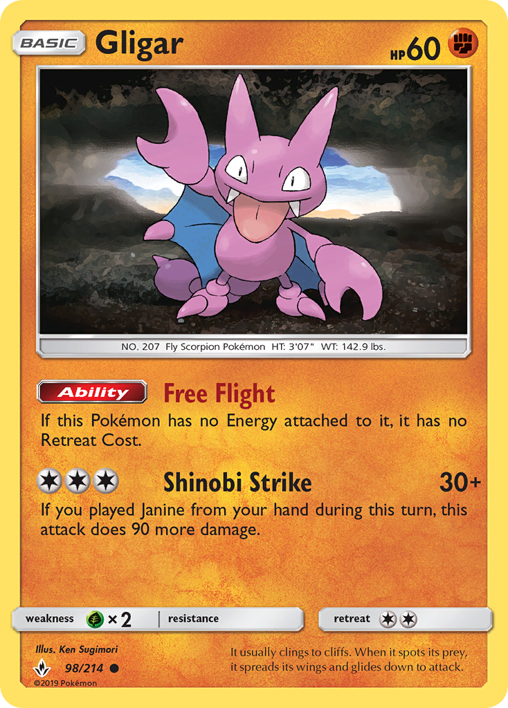 Gligar (98/214) [Sun & Moon: Unbroken Bonds] | Exor Games Summserside