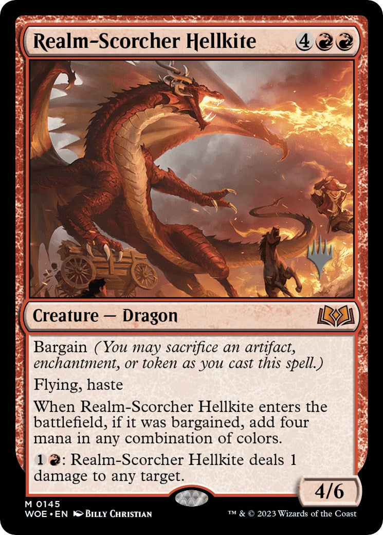 Realm-Scorcher Hellkite (Promo Pack) [Wilds of Eldraine Promos] | Exor Games Summserside