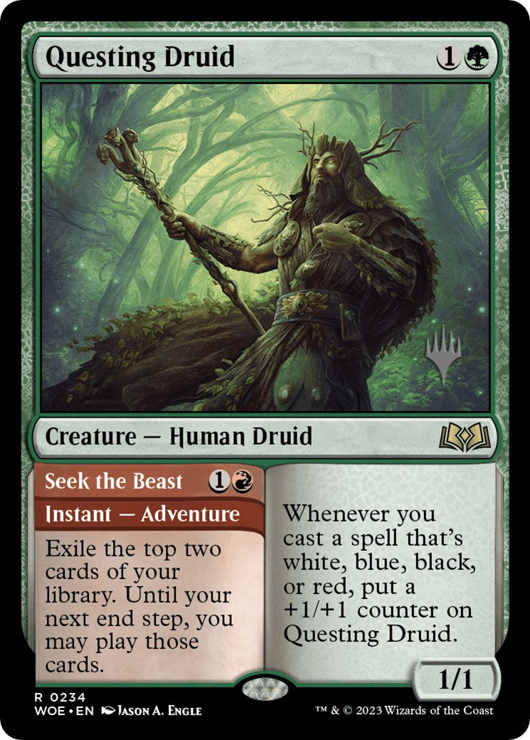 Questing Druid (Promo Pack) [Wilds of Eldraine Promos] | Exor Games Summserside