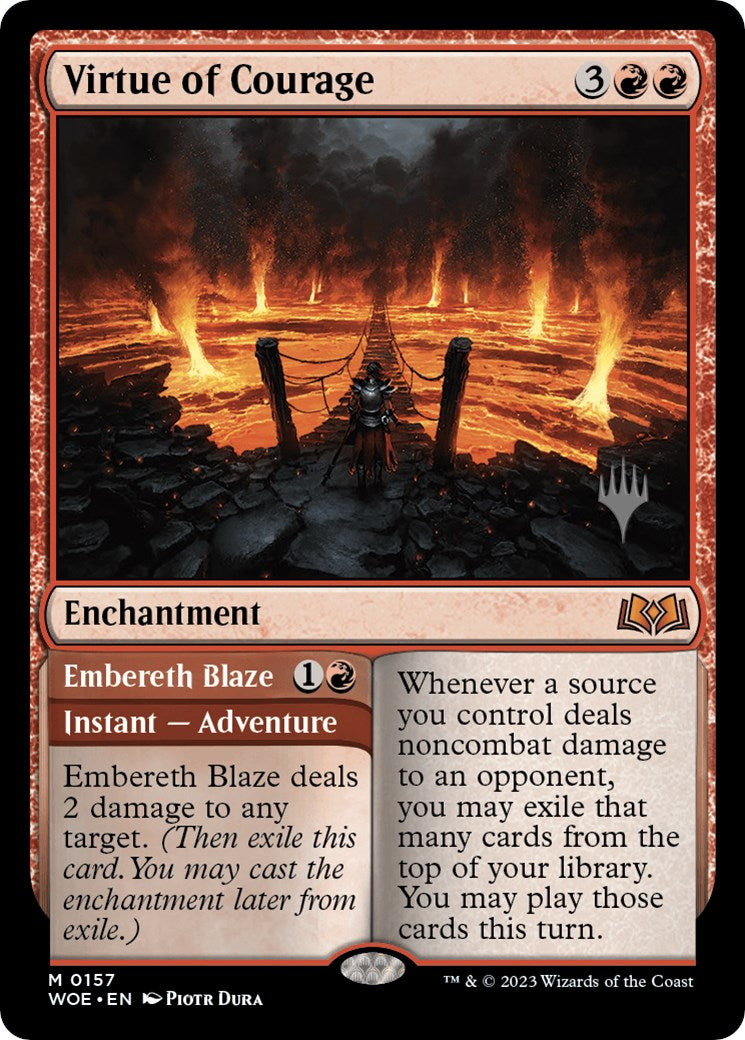 Virtue of Courage //Embereth Blaze (Promo Pack) [Wilds of Eldraine Promos] | Exor Games Summserside