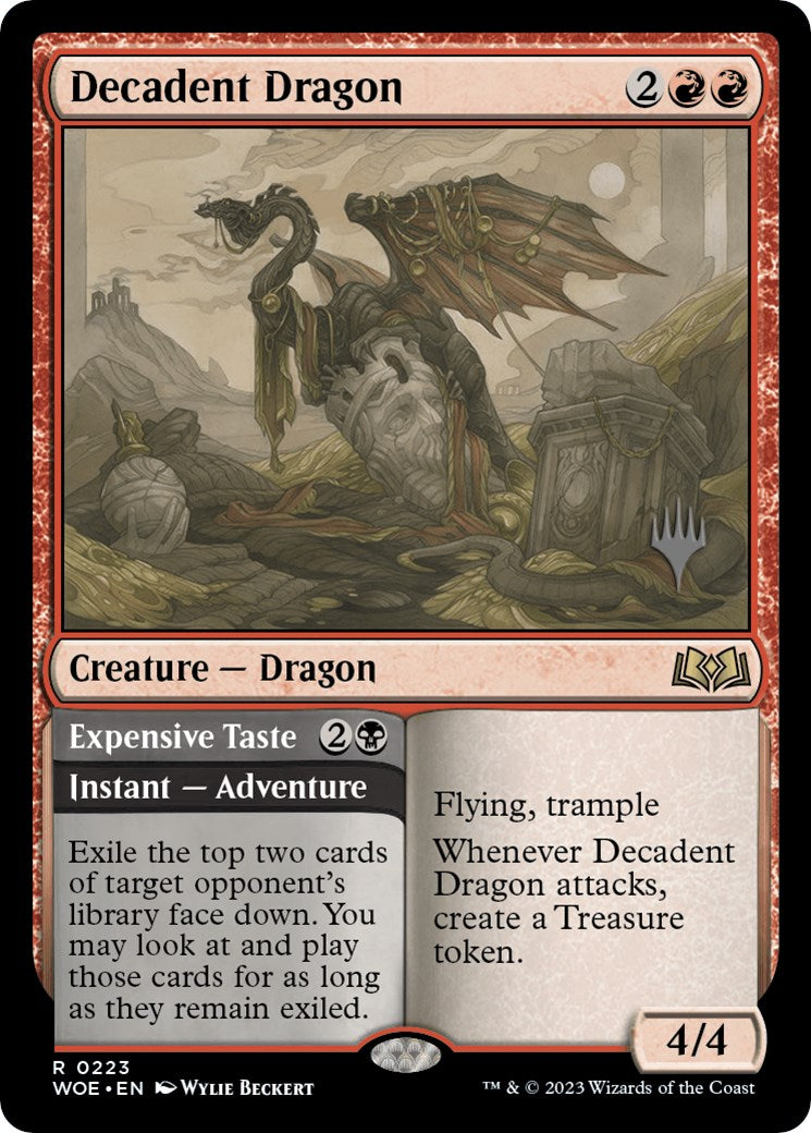 Decadent Dragon // Expensive Taste (Promo Pack) [Wilds of Eldraine Promos] | Exor Games Summserside