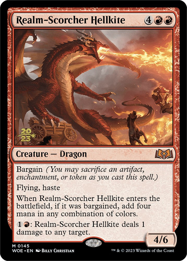 Realm-Scorcher Hellkite [Wilds of Eldraine Prerelease Promos] | Exor Games Summserside