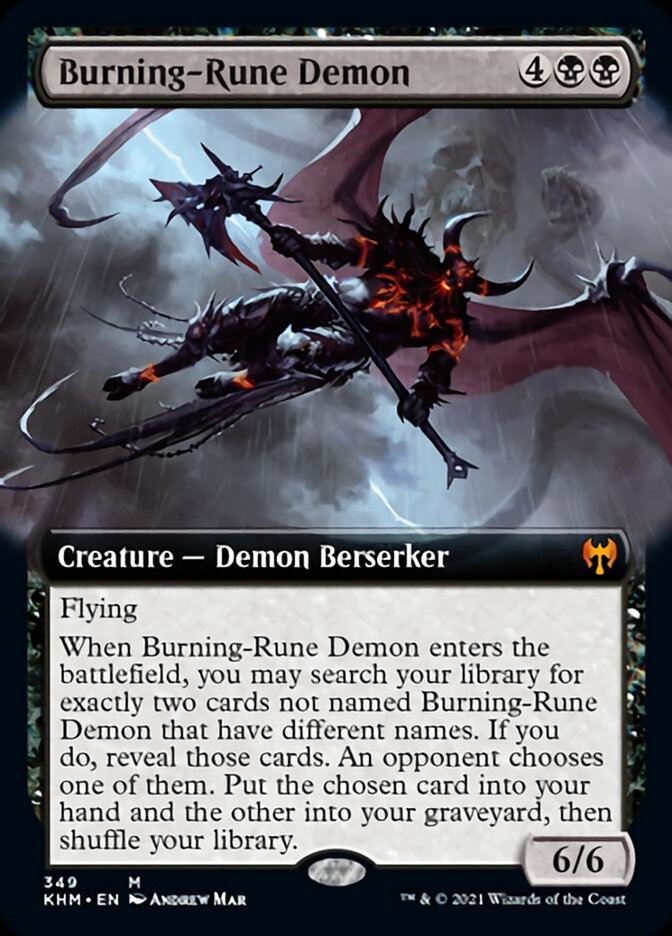 Burning-Rune Demon (Extended Art) [Kaldheim] | Exor Games Summserside