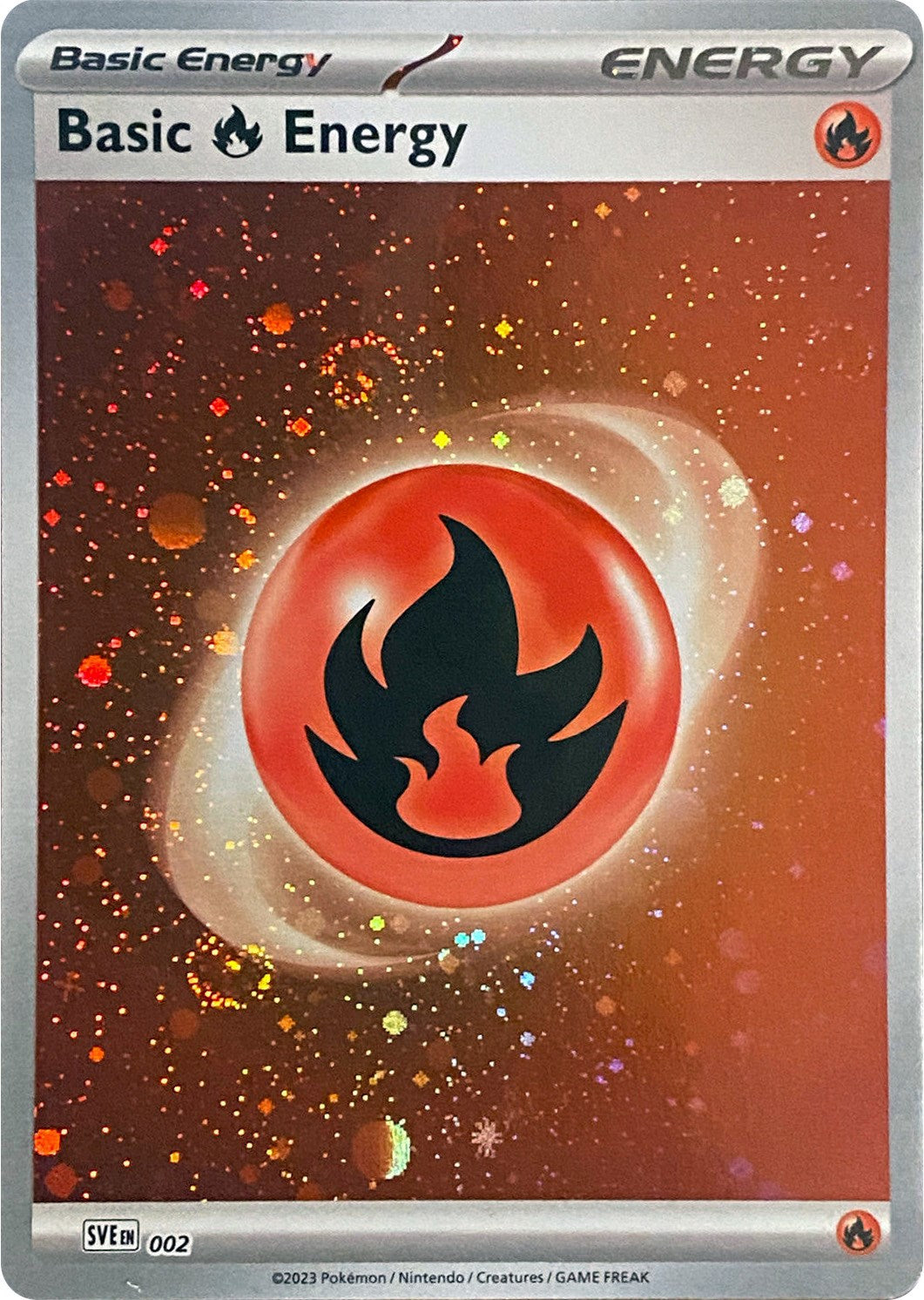 Basic Fire Energy (002) (Cosmos Holo) [Scarlet & Violet: Base Set] | Exor Games Summserside