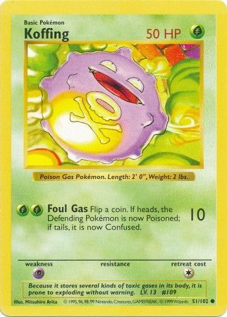 Koffing (51/102) [Base Set Shadowless Unlimited] | Exor Games Summserside