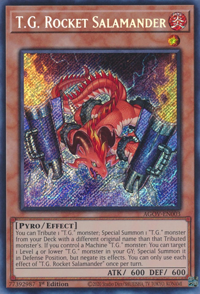 T.G. Rocket Salamander [AGOV-EN003] Secret Rare | Exor Games Summserside