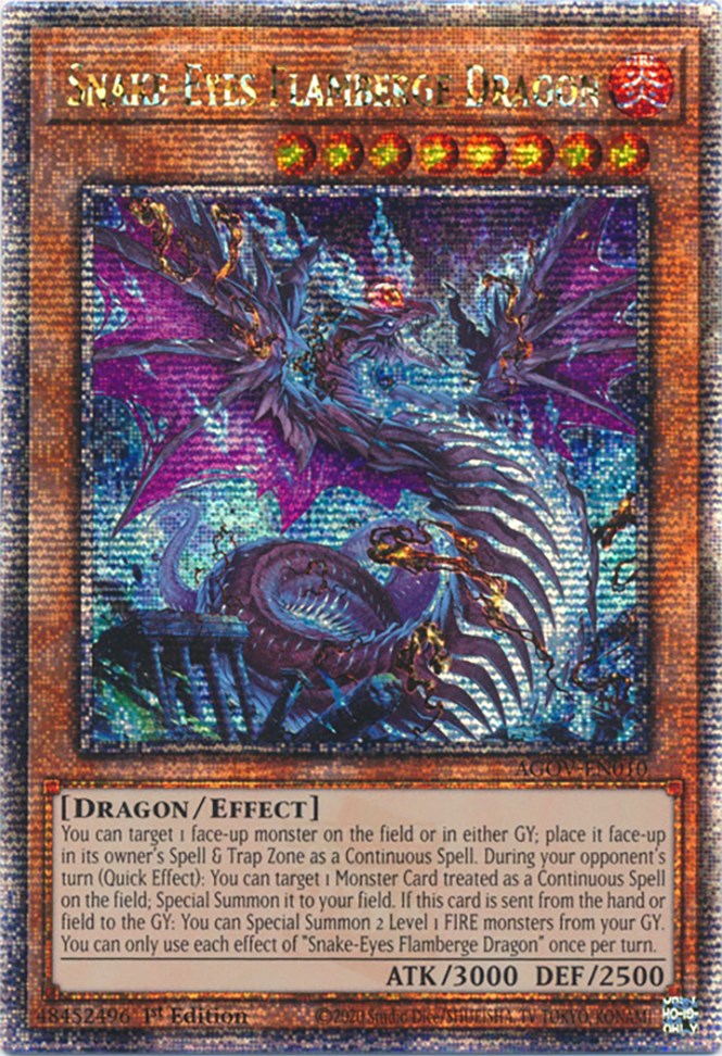 Snake-Eyes Flamberge Dragon (Quarter Century Secret Rare) [AGOV-EN010] Quarter Century Secret Rare | Exor Games Summserside