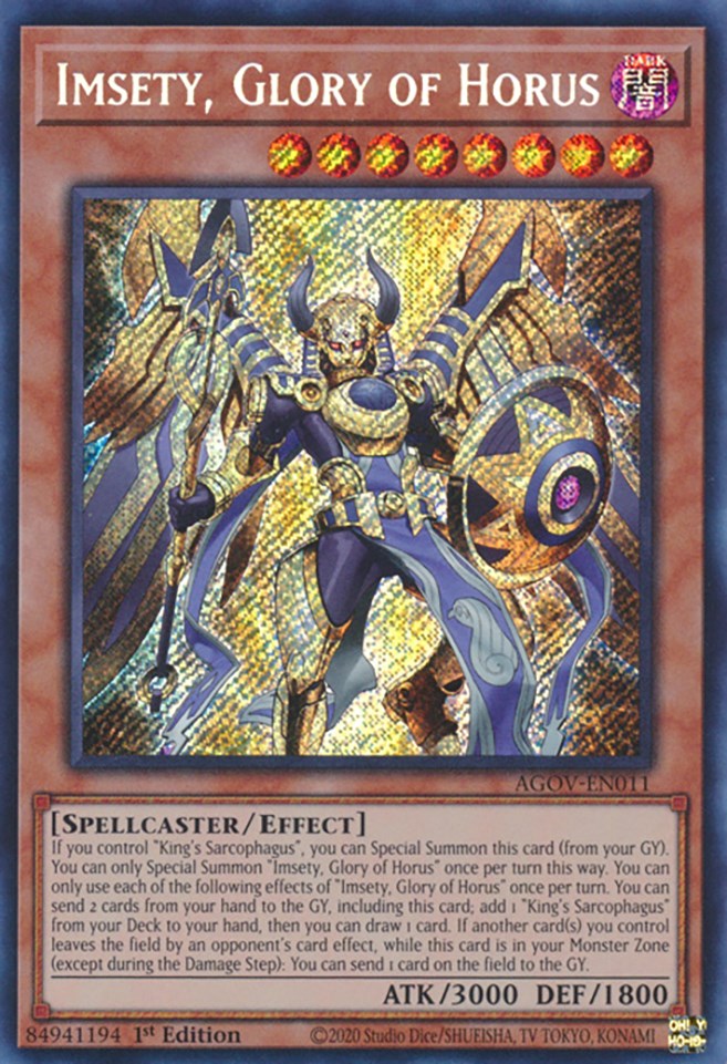 Imsety, Glory of Horus [AGOV-EN011] Secret Rare | Exor Games Summserside