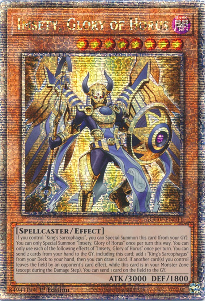 Imsety, Glory of Horus (Quarter Century Secret Rare) [AGOV-EN011] Quarter Century Secret Rare | Exor Games Summserside