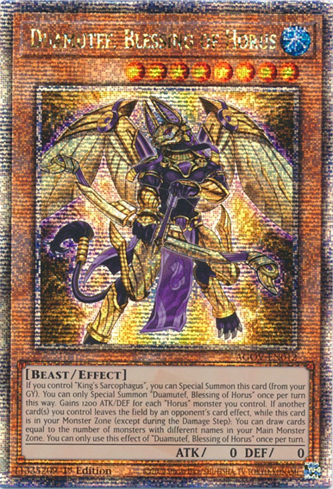 Duamutef, Blessing of Horus (Quarter Century Secret Rare) [AGOV-EN012] Quarter Century Secret Rare | Exor Games Summserside