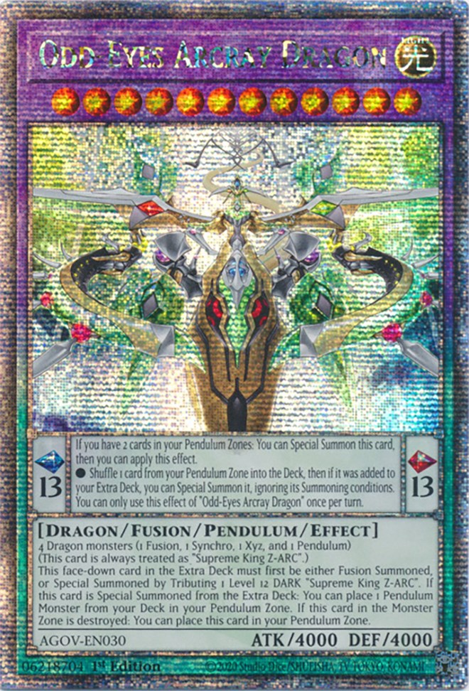 Odd-Eyes Arcray Dragon (Quarter Century Secret Rare) [AGOV-EN030] Quarter Century Secret Rare | Exor Games Summserside