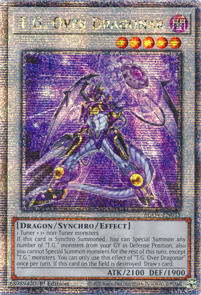 T.G. Over Dragonar (Quarter Century Secret Rare) [AGOV-EN035] Quarter Century Secret Rare | Exor Games Summserside