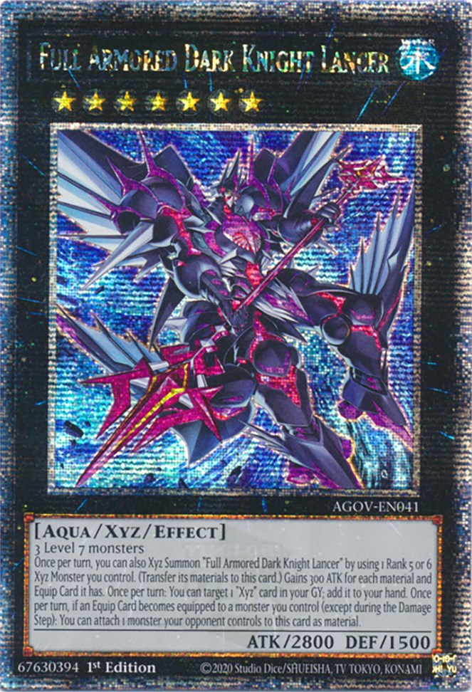 Full Armored Dark Knight Lancer (Quarter Century Secret Rare) [AGOV-EN041] Quarter Century Secret Rare | Exor Games Summserside