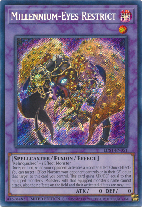 Millennium-Eyes Restrict [LDS1-EN051] Secret Rare | Exor Games Summserside