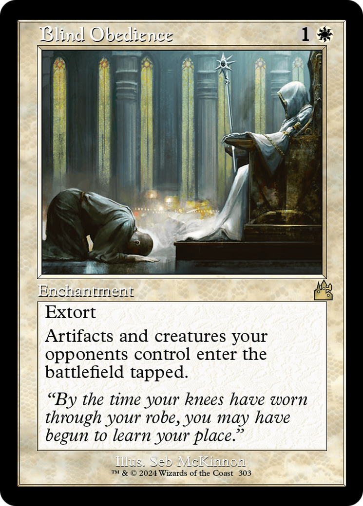 Blind Obedience (Retro Frame) [Ravnica Remastered] | Exor Games Summserside