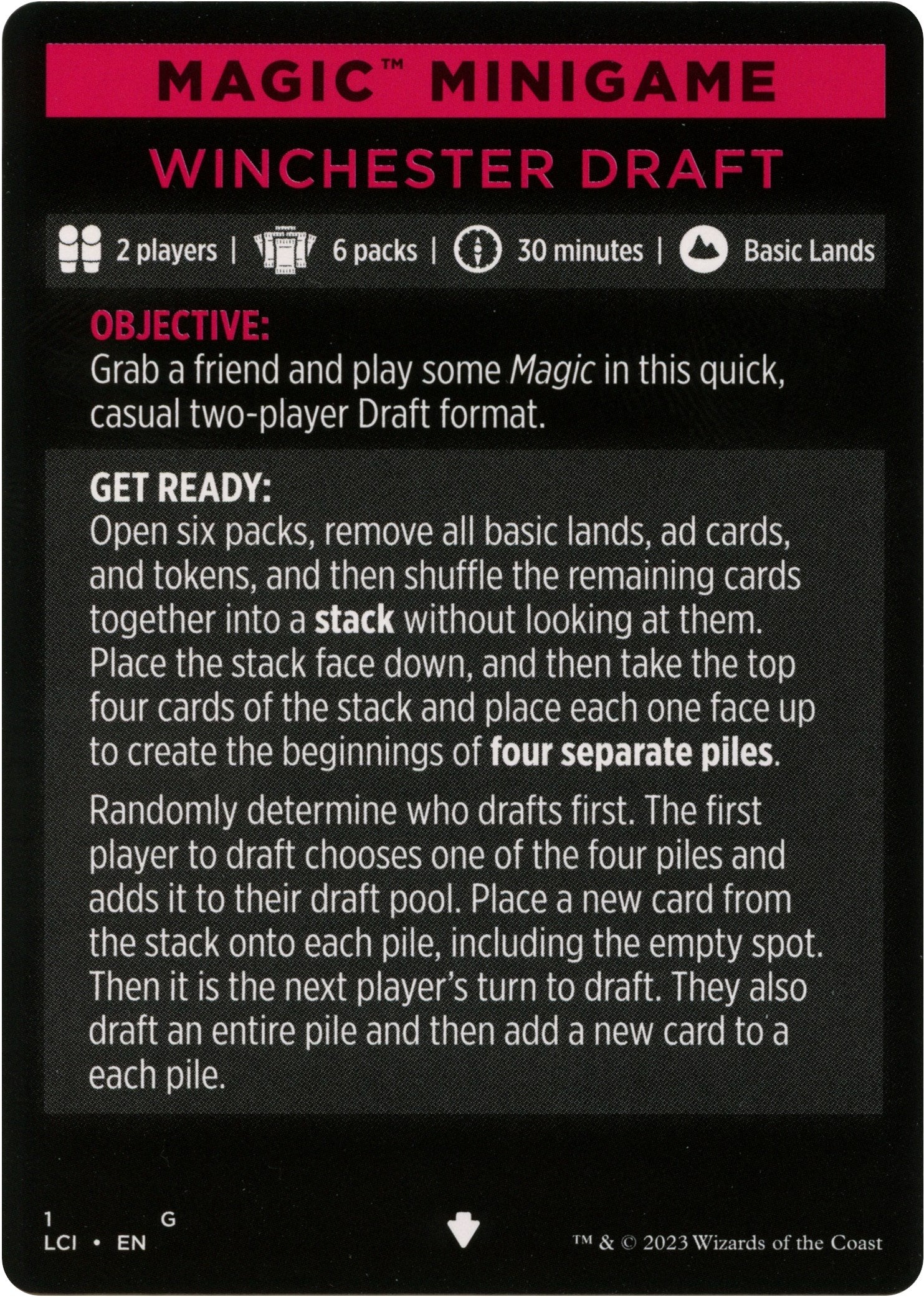 Winchester Draft (Magic Minigame) [The Lost Caverns of Ixalan Minigame] | Exor Games Summserside