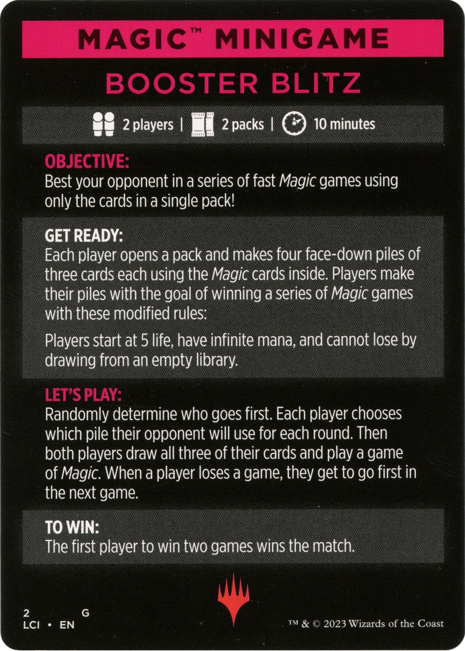 Booster Blitz (Magic Minigame) [The Lost Caverns of Ixalan Minigame] | Exor Games Summserside