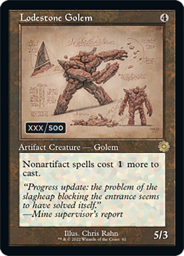 Lodestone Golem (Retro Schematic) (Serial Numbered) [The Brothers' War Retro Artifacts] | Exor Games Summserside