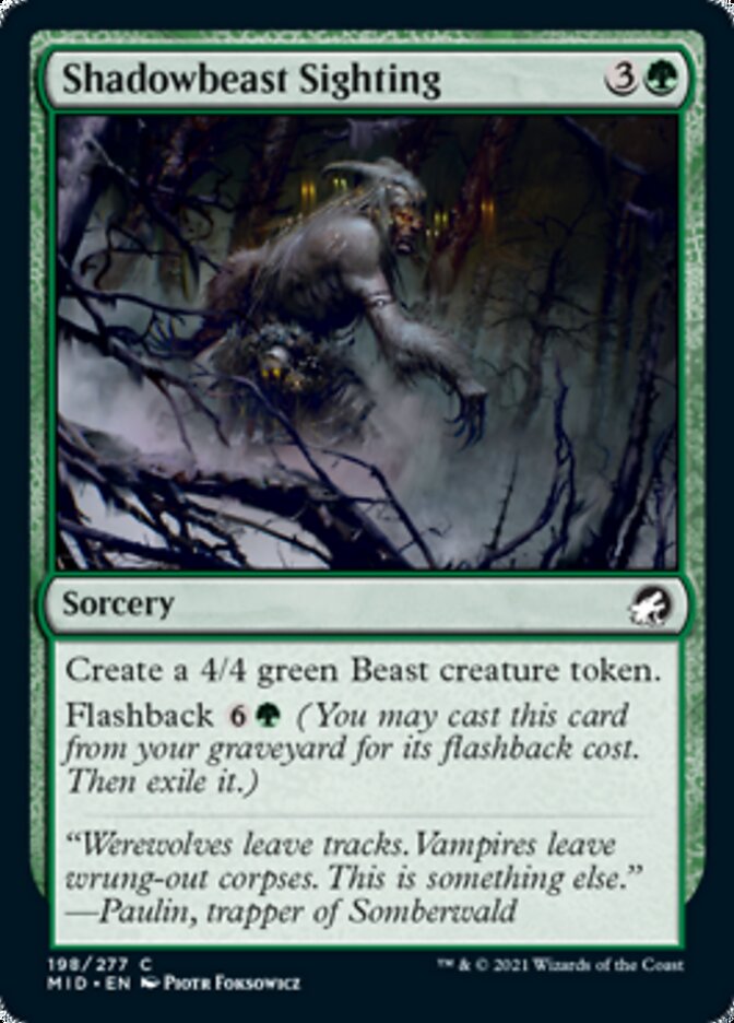 Shadowbeast Sighting [Innistrad: Midnight Hunt] | Exor Games Summserside