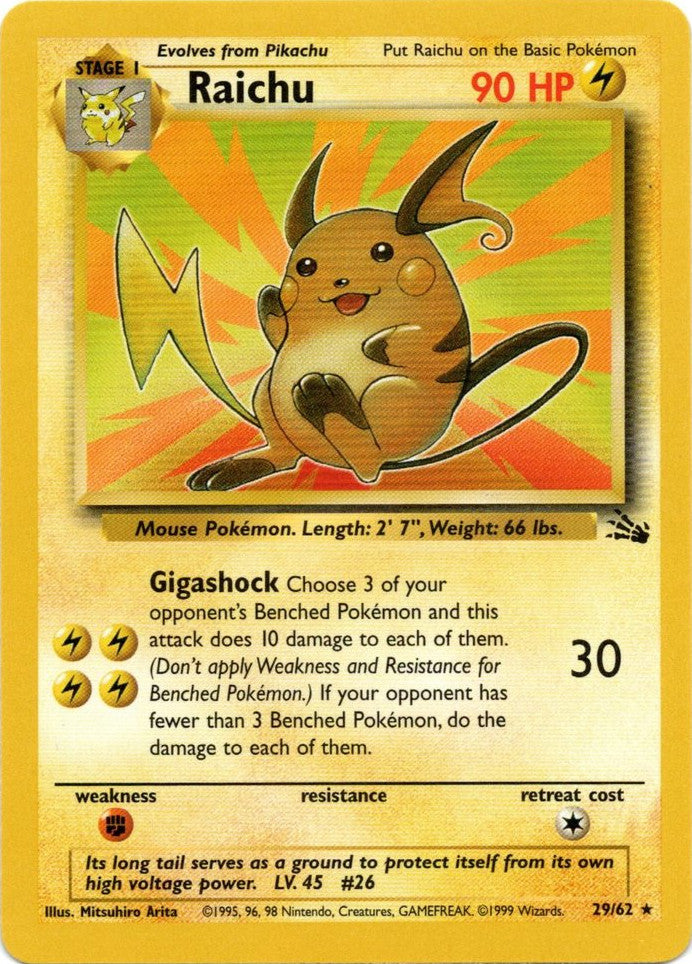 Raichu (29/62) [Fossil Unlimited] | Exor Games Summserside