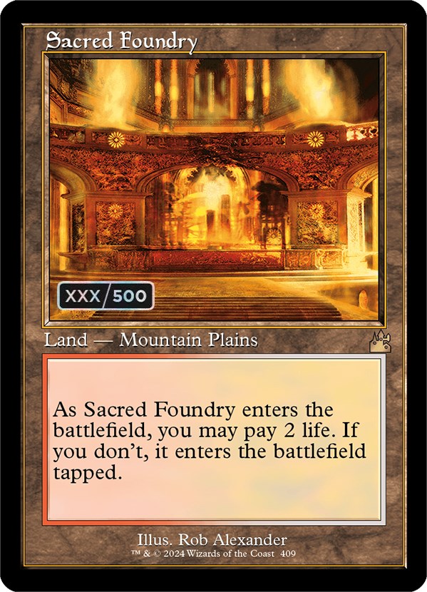 Sacred Foundry (Retro) (Serialized) [Ravnica Remastered] | Exor Games Summserside