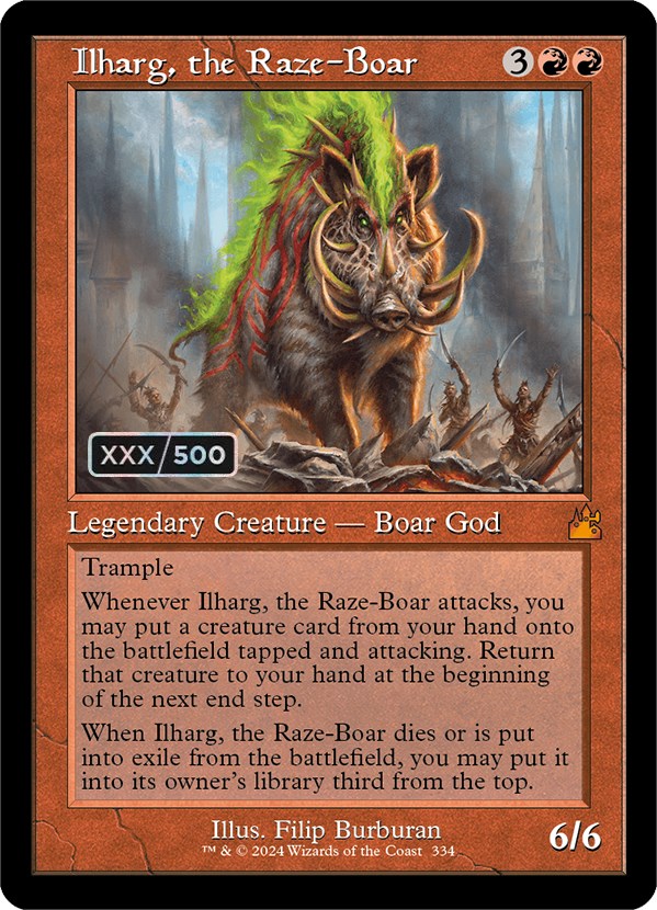 Ilharg, the Raze-Boar (Retro) (Serialized) [Ravnica Remastered] | Exor Games Summserside